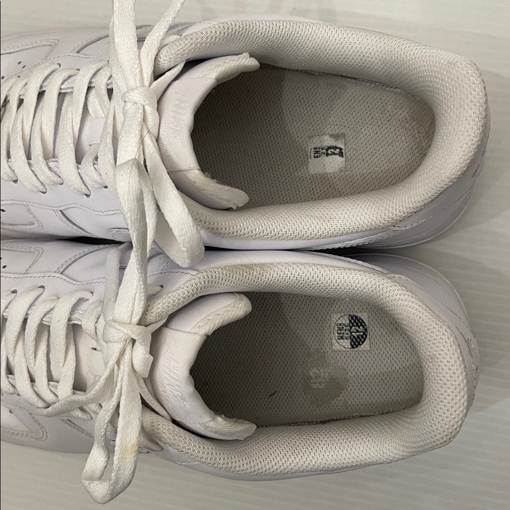 Nike Air Force 1 Low White Sneakers Men’s Size 12 - Picture 7 of 14